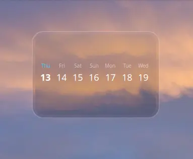 Calendar Strip widget showing a week of dates